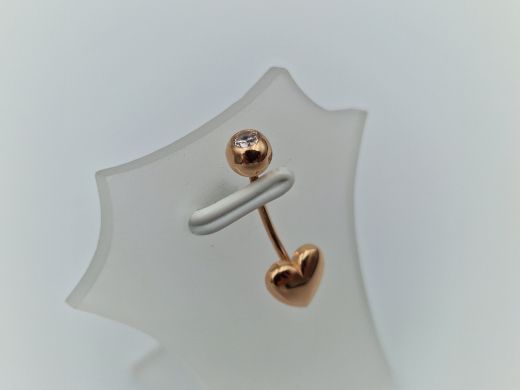 Золотой пирсинг с цирконом, 1.06 г