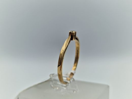 Zelta gredzens ar briljantu, 1.11 g, izm. 18.5