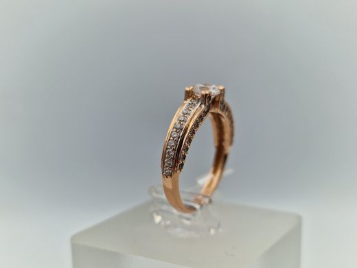 Zelta gredzens ar cirkoniju, 2.55 g, izm. 16