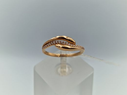 Zelta gredzens ar cirkoniju, 1.74 g, izm. 18