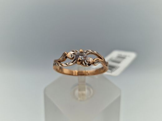 Zelta gredzens ar cirkoniju, 2.21 g, izm. 18.2