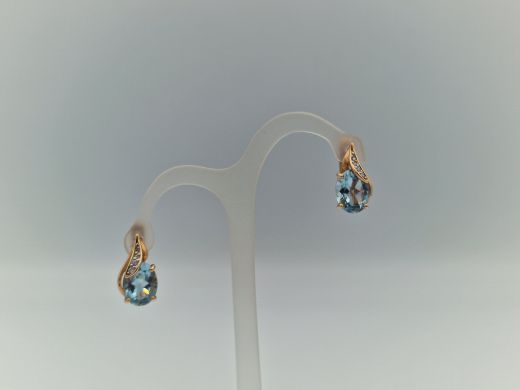 Zelta auskari ar topāzu, 3.24 g