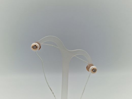 Zelta auskari ar briljantu, 2.44 g