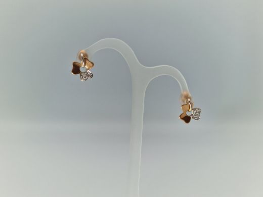 Zelta auskari ar cirkoniju, 1.6 g