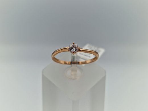 Zelta gredzens ar cirkoniju, 1.33 g, izm. 19