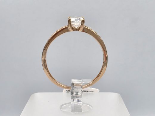 Gold ring with zircon, 1.30 g, size 17.5