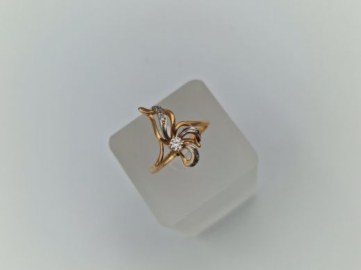 Zelta gredzens ar cirkoniju, 1.95 g, izm. 16.5