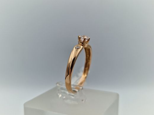 Zelta gredzens ar cirkoniju, 1.94 g, izm. 18