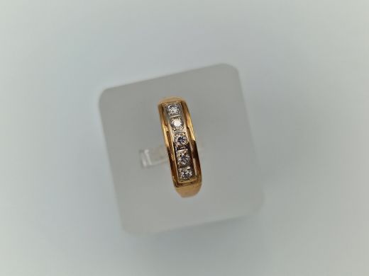 Zelta gredzens ar cirkoniju, 2.24 g, izm. 17