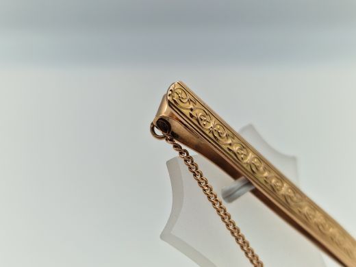 Золотой зажим для галстука с бриллиантами, 7.80 г