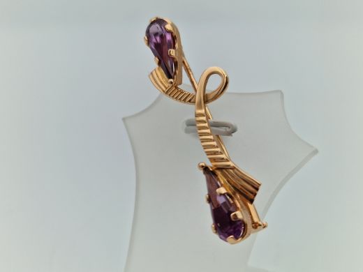 Zelta broša ar cirkoniju, 4.38 g