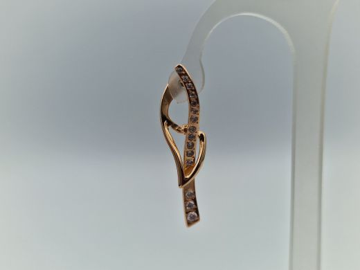 Золотые серьги с цирконом, 2.98 г