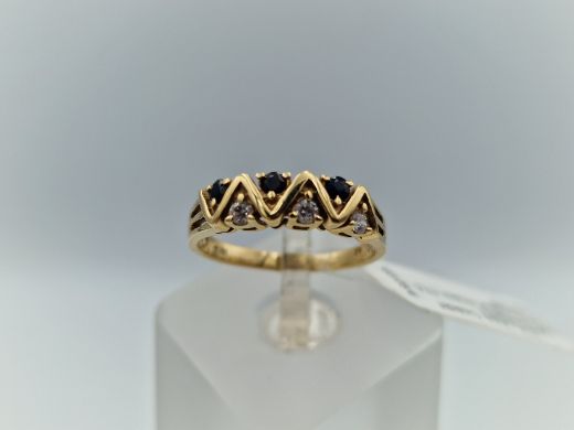 Zelta gredzens ar cirkoniju, 3.19 g, izm. 17.5