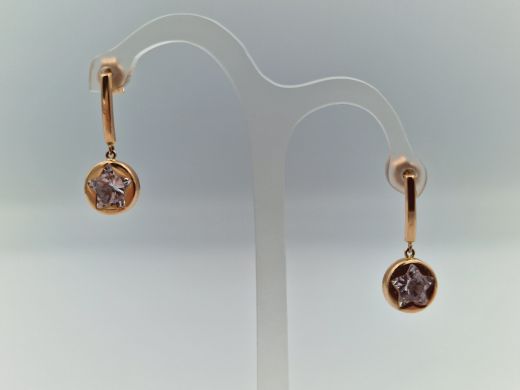 Zelta auskari ar cirkoniju, 2.14 g