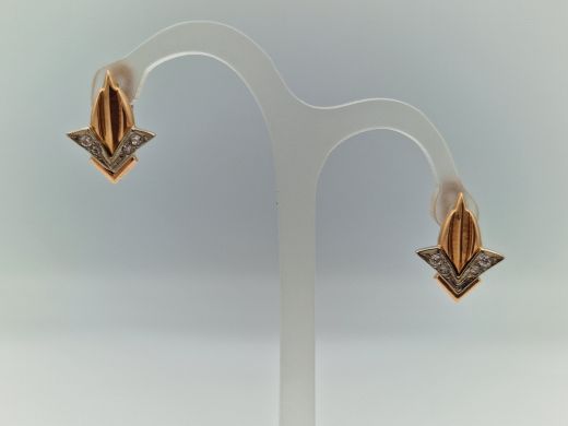 Zelta auskari ar cirkoniju, 3.59 g