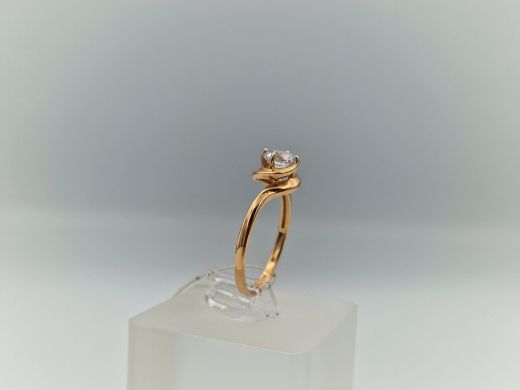 Zelta gredzens ar cirkoniju, 1.79 g, izm. 17.5