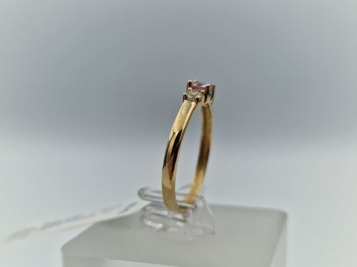 Zelta gredzens ar cirkoniju, 1.3 g, izm. 17