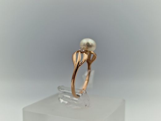 Zelta gredzens ar cirkoniju, 1.22 g, izm. 16.2