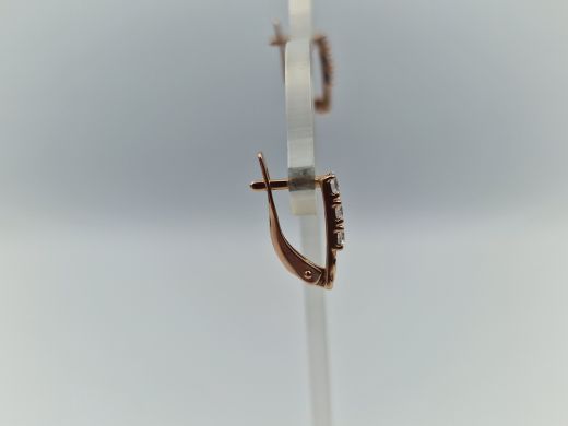 Золотые серьги с цирконом, 1.5 г