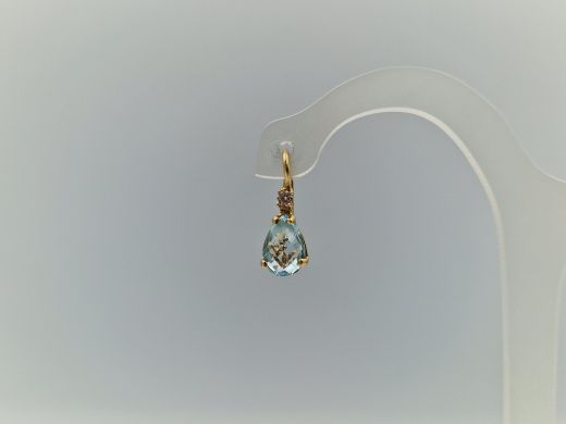 Золотые серьги с цирконом, 5.54 г