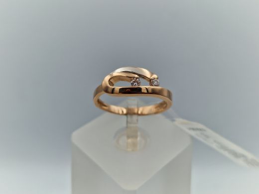 Zelta gredzens ar cirkoniju, 2.24 g, izm. 16.5