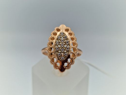 Zelta gredzens ar cirkoniju, 1.65 g, izm. 19