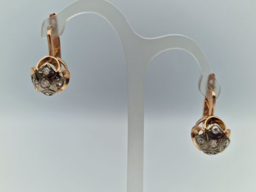 Золотые серьги с цирконом, 5.7 г