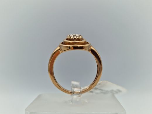 Zelta gredzens ar cirkoniju, 3.33 g, izm. 16.5