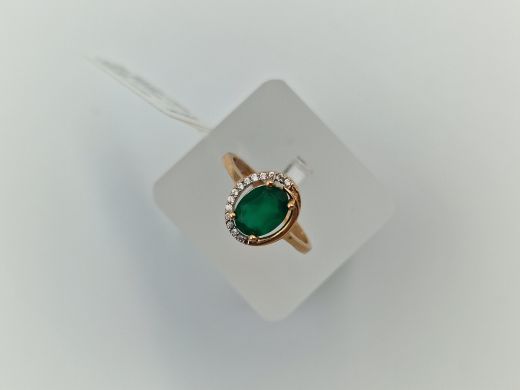 Zelta gredzens ar cirkoniju, 2.11 g, izm. 17