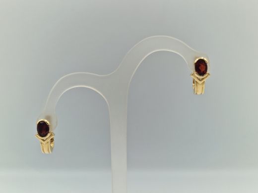 Золотые серьги с гранатом, 6.25 г