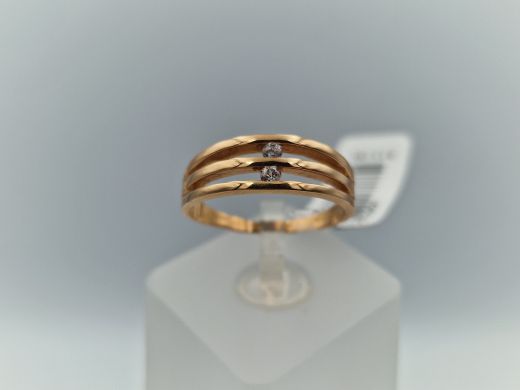 Zelta gredzens ar cirkoniju, 2.79 g, izm. 18