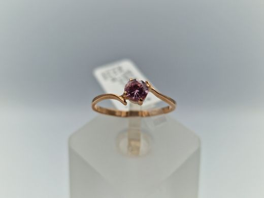 Zelta gredzens ar cirkoniju, 1.1 g, izm. 17