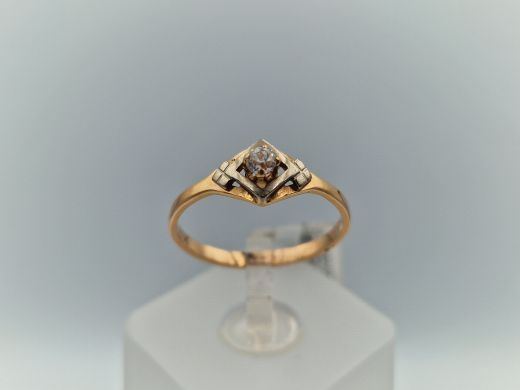 Zelta gredzens ar cirkoniju, 1.84 g, izm. 18