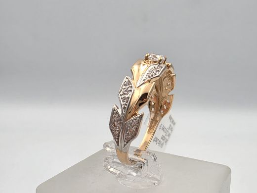 Zelta gredzens ar cirkoniju, 2.3 g, izm. 19.5