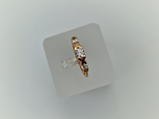 Zelta gredzens ar cirkoniju, 1.84 g, izm. 16.5