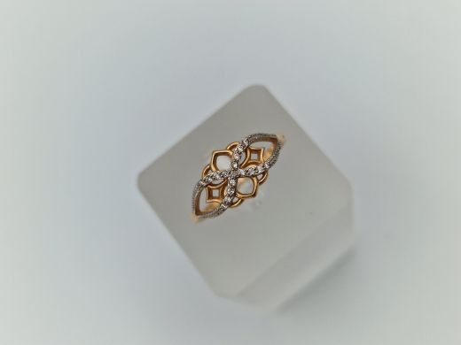 Zelta gredzens ar cirkoniju, 1.86 g, izm. 18.5