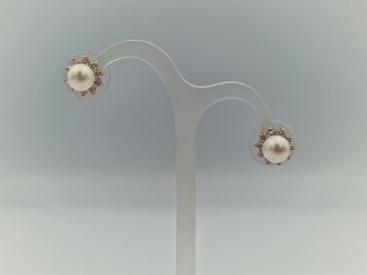 Золотые серьги с цирконом, 1.83 г