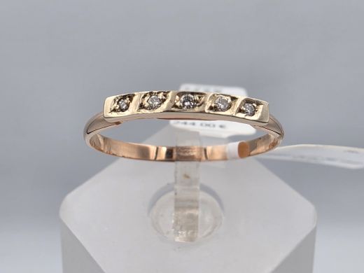 Gold ring with diamond, 1.44 g, size 19.5