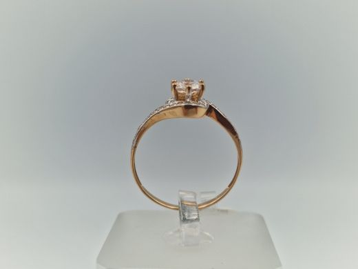 Zelta gredzens ar cirkoniju, 2.21 g, izm. 18.5