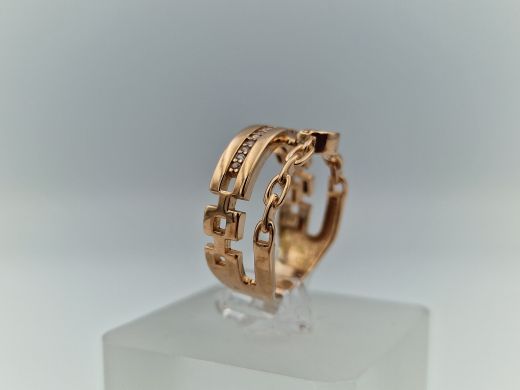 Zelta gredzens ar cirkoniju, 3.72 g, izm. 17