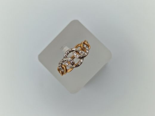 Zelta gredzens ar cirkoniju, 2.22 g, izm. 18