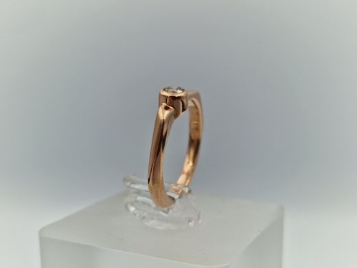 Zelta gredzens ar briljantiem, 2.41 g, izm. 15.2