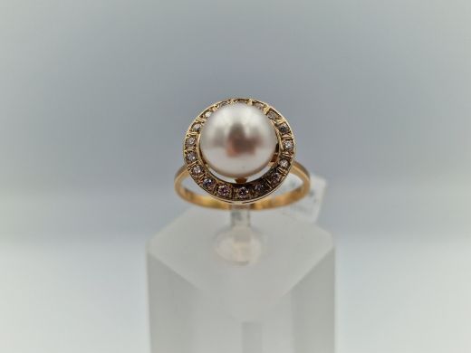 Zelta gredzens ar cirkoniju, 5.74 g, izm. 19.5