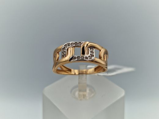 Zelta gredzens ar cirkoniju, 2.21 g, izm. 17.5