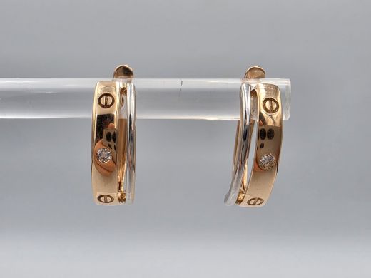 Zelta auskari ar cirkoniju, 2.58 g