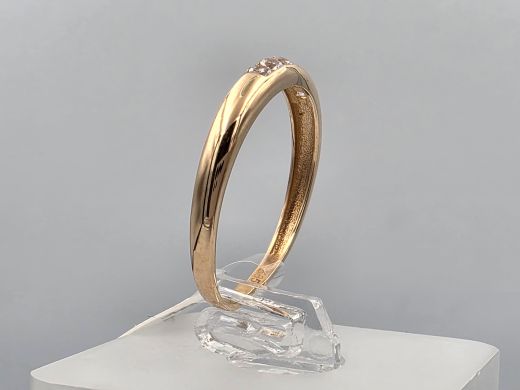 Gold ring with zircon, 1.44 g, size 18.5