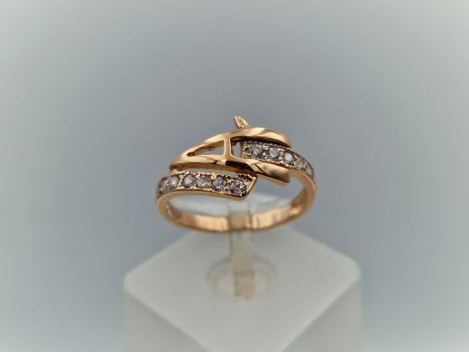 Zelta gredzens ar cirkoniju, 2.35 g, izm. 17.2