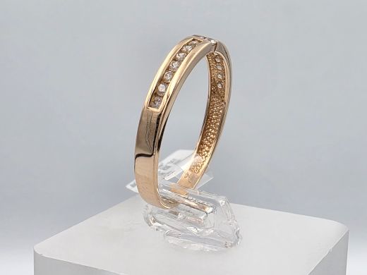 Gold ring with zircon, 1.96 g, size 18.5
