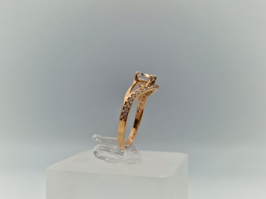 Zelta gredzens ar cirkoniju, 1.47 g, izm. 15.5