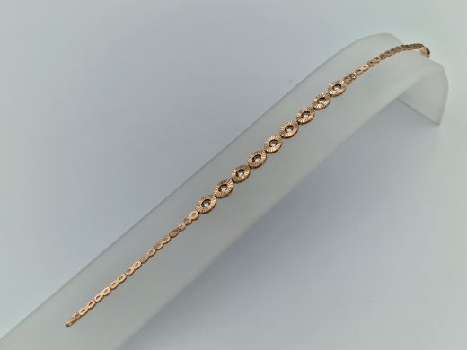 Zelta rokassprādze ar cirkoniju, 5.39 g, izm. 19.5